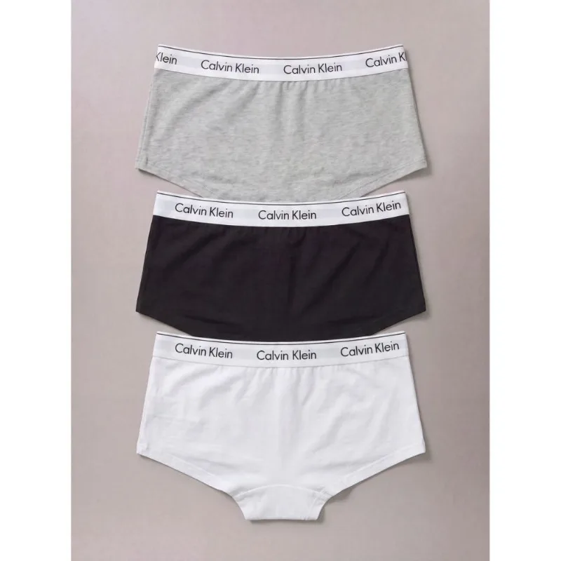 Kit 3 Calcinhas Menina Cotton Carrossel Calvin Klein Underwear - Branco + Preto + Mescla Kit 3 Calcinhas Menina Cotton Carrossel Calvin Klein Underwear Branco + Preto + Mescla 8/10