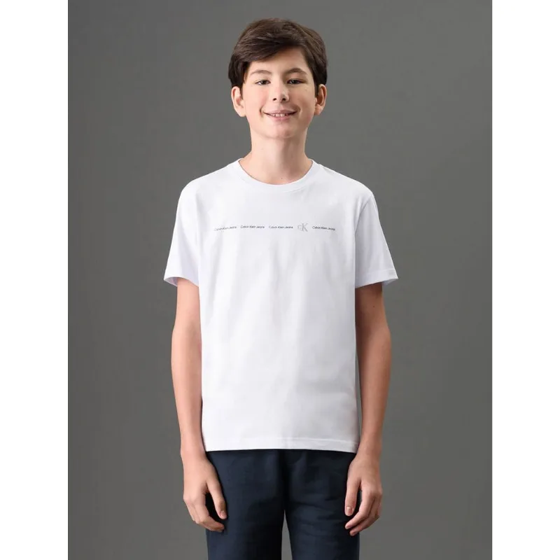Camiseta Menino Manga Curta Logo Calvin Klein Jeans - Branco 2 Camiseta Menino Manga Curta Logo Calvin Klein Jeans Branco 2 14