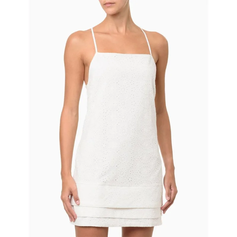 Vestido Feminino Curto Laise Calvin Klein Jeans - Branco Vestido Feminino Curto Laise Calvin Klein Jeans Branco 38