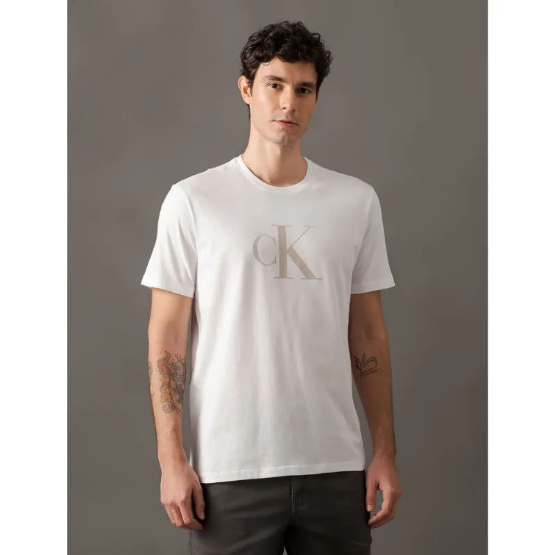 Camiseta Masculina Manga Curta Gel Calvin Klein Jeans - Branco 2 Camiseta Masculina Manga Curta Gel Calvin Klein Jeans Branco 2 g
