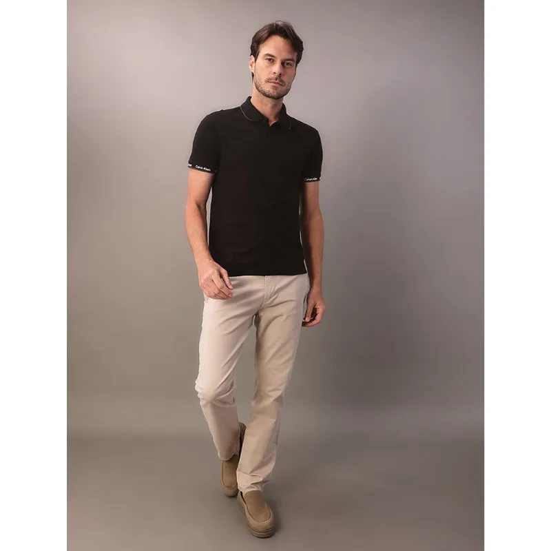 Polo Manga Curta Calvin Klein Masculino Logo Punho - Preto Polo Manga Curta Calvin Klein Masculino Logo Punho Preto m