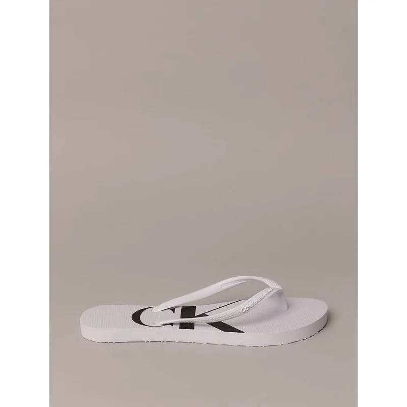 Chinelo Feminino Logo Corrido Calvin Klein Jeans - Branco 2 Chinelo Feminino Logo Corrido Calvin Klein Jeans Branco 2 35/36
