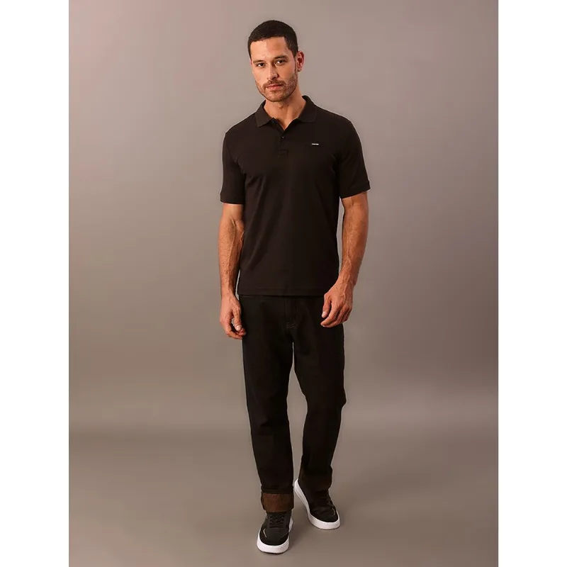 Polo Masculina Manga Curta Smooth Calvin Klein - Preto Polo Masculina Manga Curta Smooth Calvin Klein Preto Gg