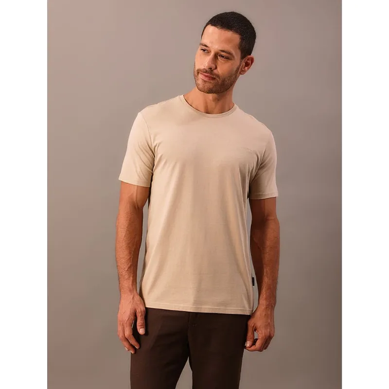 Camiseta Masculina Gola Careca Solid Liquid - Caqui Medio Camiseta Masculina Gola Careca Solid Liquid Caqui Medio m