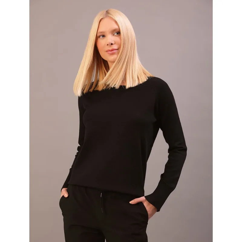Tricô Feminino Raglan Decote Careca Calvin Klein - Preto Tricô Feminino Raglan Decote Careca Calvin Klein Preto g