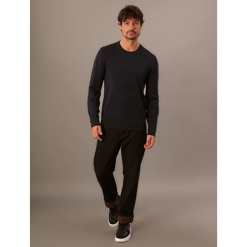 Tricô Masculino Gola Careca Viscose Calvin Klein Jeans - Marinho Tricô Masculino Gola Careca Viscose Calvin Klein Jeans Marinho p