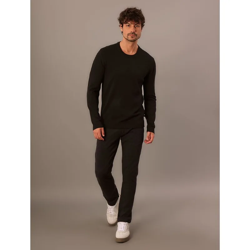 Tricô Masculino Gola Careca Viscose Calvin Klein Jeans - Preto Tricô Masculino Gola Careca Viscose Calvin Klein Jeans Preto m