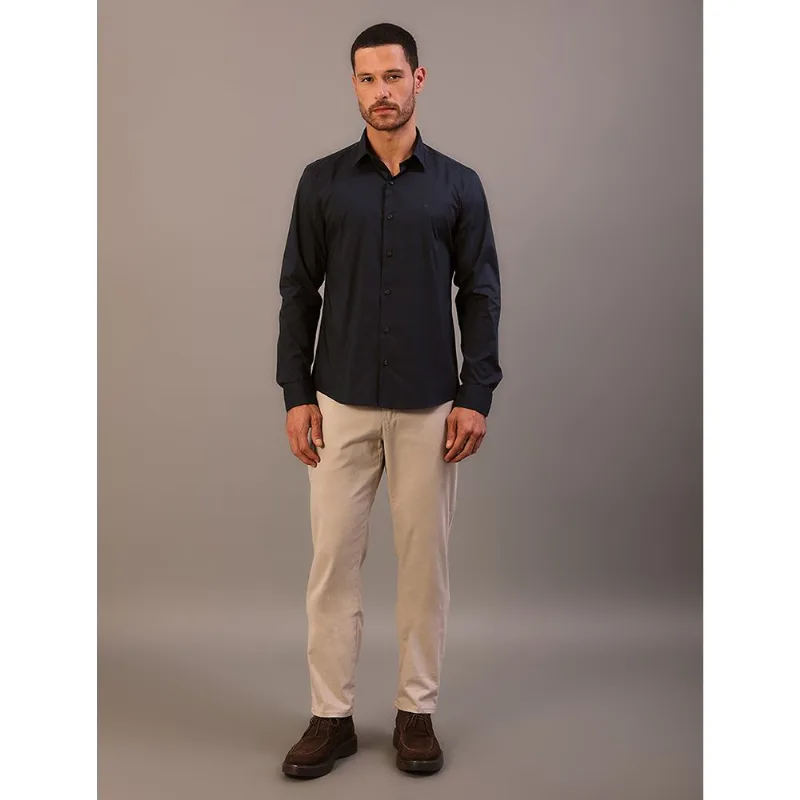 Camisa Manga Longa Slim Cannes Básica Essential - Marinho Camisa Manga Longa Slim Cannes Básica Essential Marinho 4