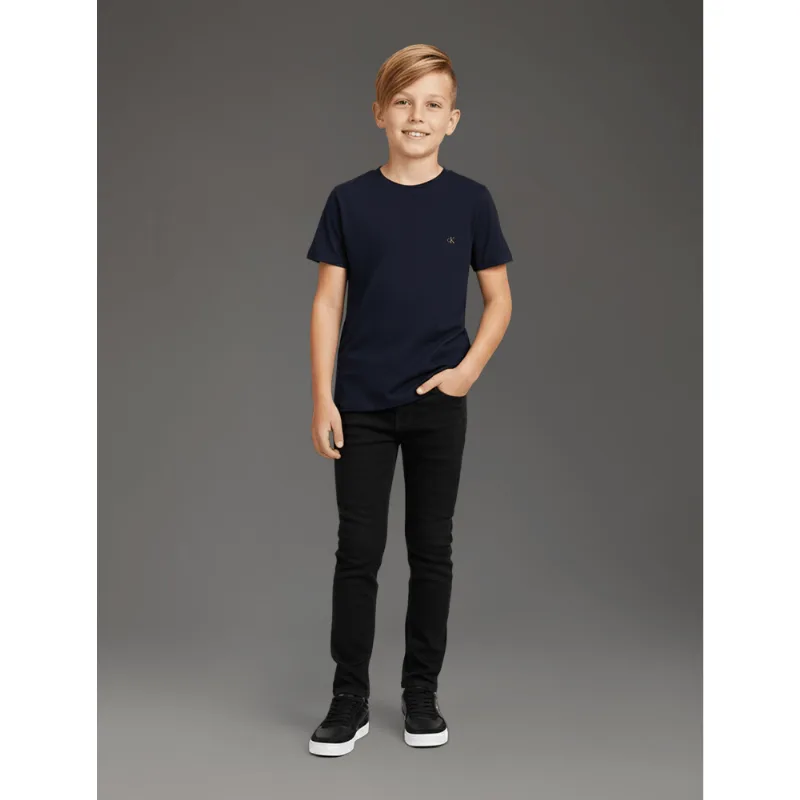 Camiseta Menino Bordado Calvin Klein Jeans - Marinho Camiseta Menino Bordado Calvin Klein Jeans Marinho 16