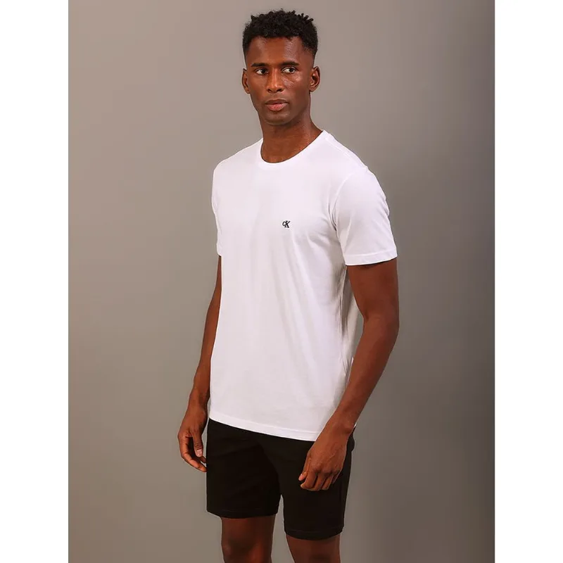 Camiseta Manga Curta Calvin Klein Jeans Masculino Calvin Klein Bordado - Branco 2 Camiseta Manga Curta Calvin Klein Jeans Masculino Calvin Klein Bordado Branco 2 m