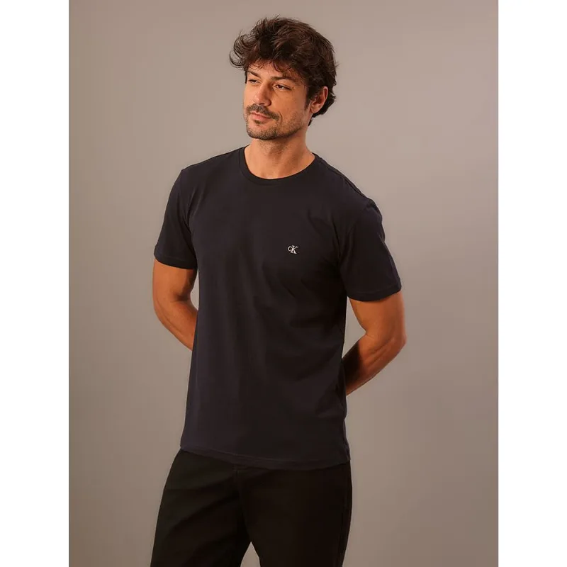 Camiseta Manga Curta Calvin Klein Jeans Masculino Calvin Klein Bordado - Marinho Camiseta Manga Curta Calvin Klein Jeans Masculino Calvin Klein Bordado Marinho m