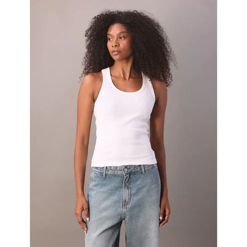 Regata Feminina Ribana Nadador Calvin Klein Jeans - Branco 2 Regata Feminina Ribana Nadador Calvin Klein Jeans Branco 2 p