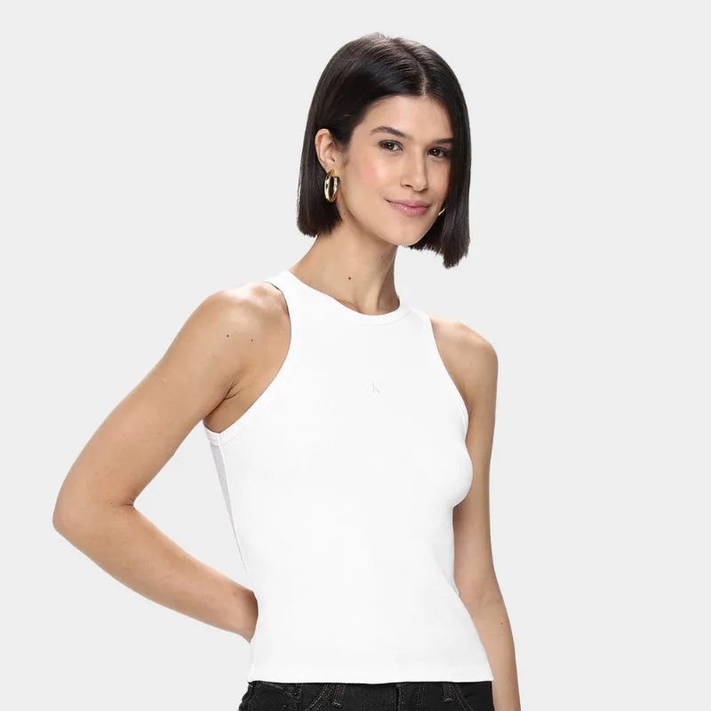 Regata Calvin Klein Ribana Feminina - Feminino - Branco