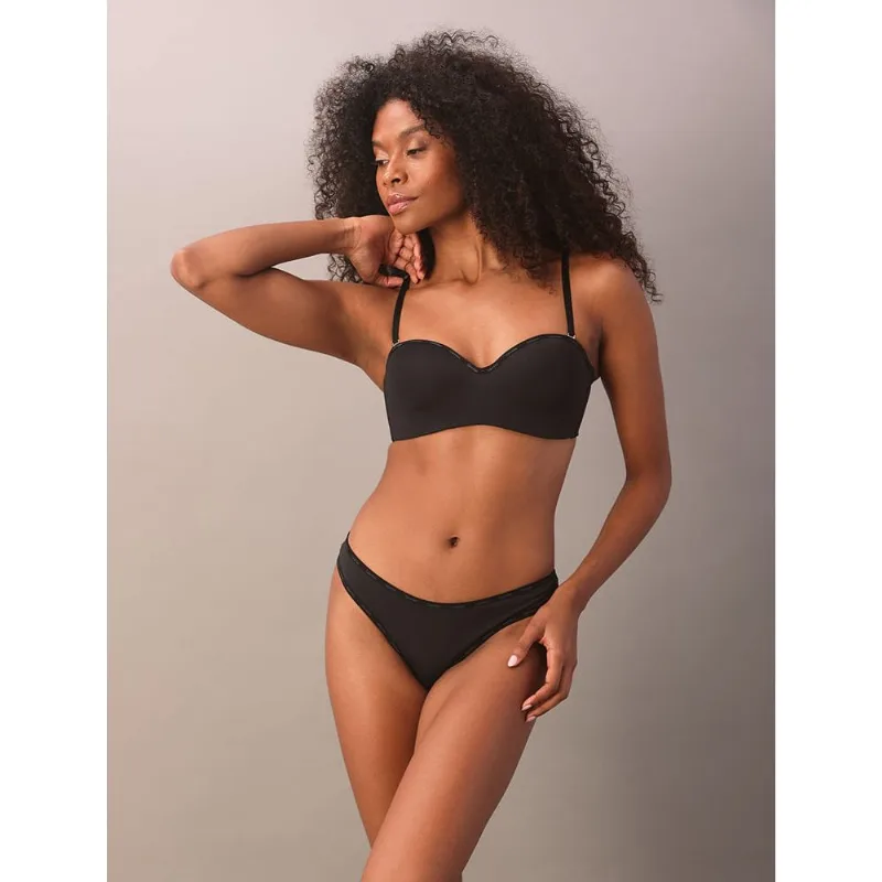 Calcinha Tanga Soft Micro Logo Calvin Klein Underwear - Preto Calcinha Tanga Soft Micro Logo Calvin Klein Underwear Preto Gg
