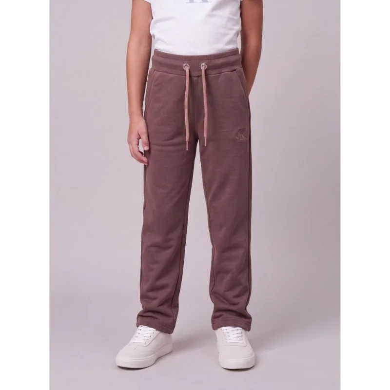 Calça Menina Moletom Jogger Patch Calvin Klein Jeans - Cafe Calça Menina Moletom Jogger Patch Calvin Klein Jeans Cafe 10