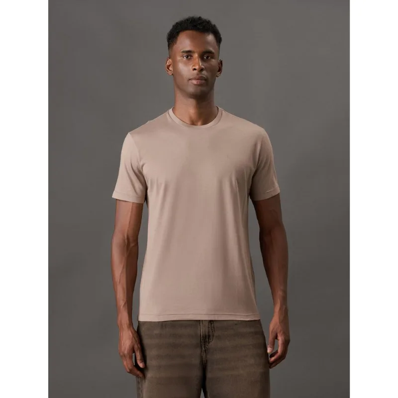 Camiseta Masculina Pima Calvin Klein Jeans - Caqui Medio Camiseta Masculina Pima Calvin Klein Jeans Caqui Medio m