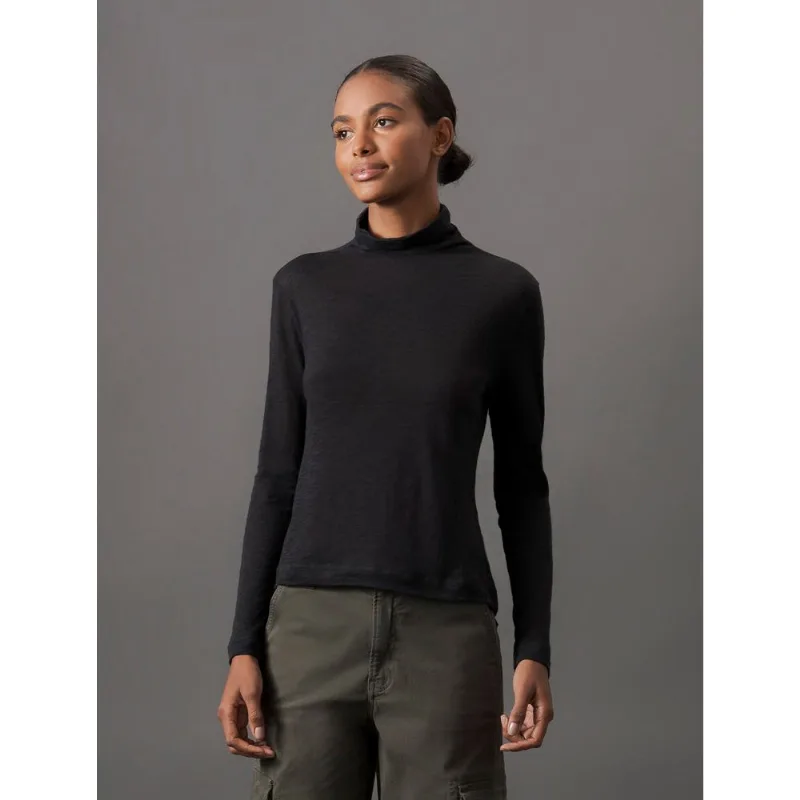 Blusa Feminina Flamê Gola Alta Calvin Klein Jeans - Preto Blusa Feminina Flamê Gola Alta Calvin Klein Jeans Preto Pp