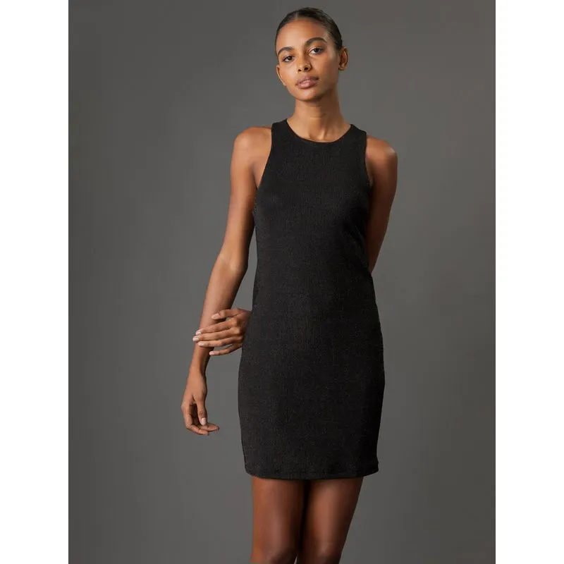 Vestido Feminino Jacquard Lurex Calvin Klein Jeans - Preto Vestido Feminino Jacquard Lurex Calvin Klein Jeans Preto p