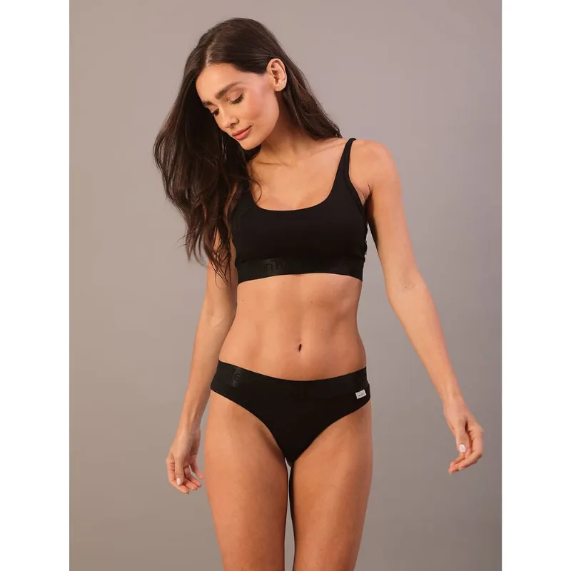 Calcinha Tanga Pima Contton Calvin Klein Underwear - Preto Calcinha Tanga Pima Contton Calvin Klein Underwear Preto Gg