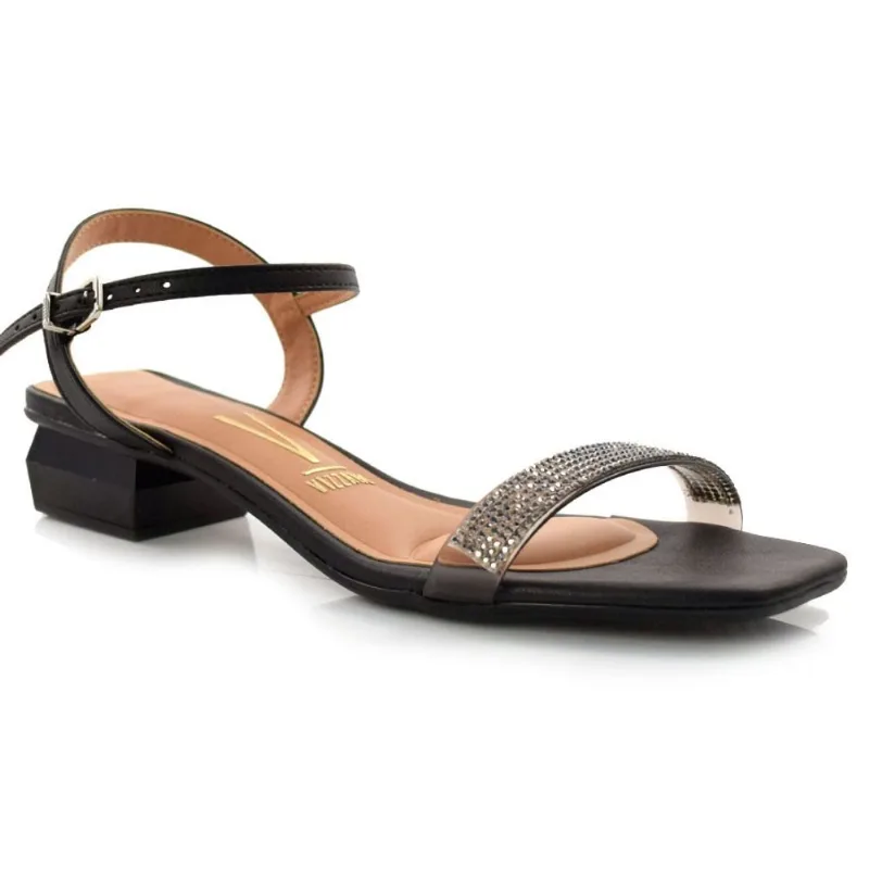 Sandália de Salto Bloco Baixo Vizzano Preto 6461102-19118 38