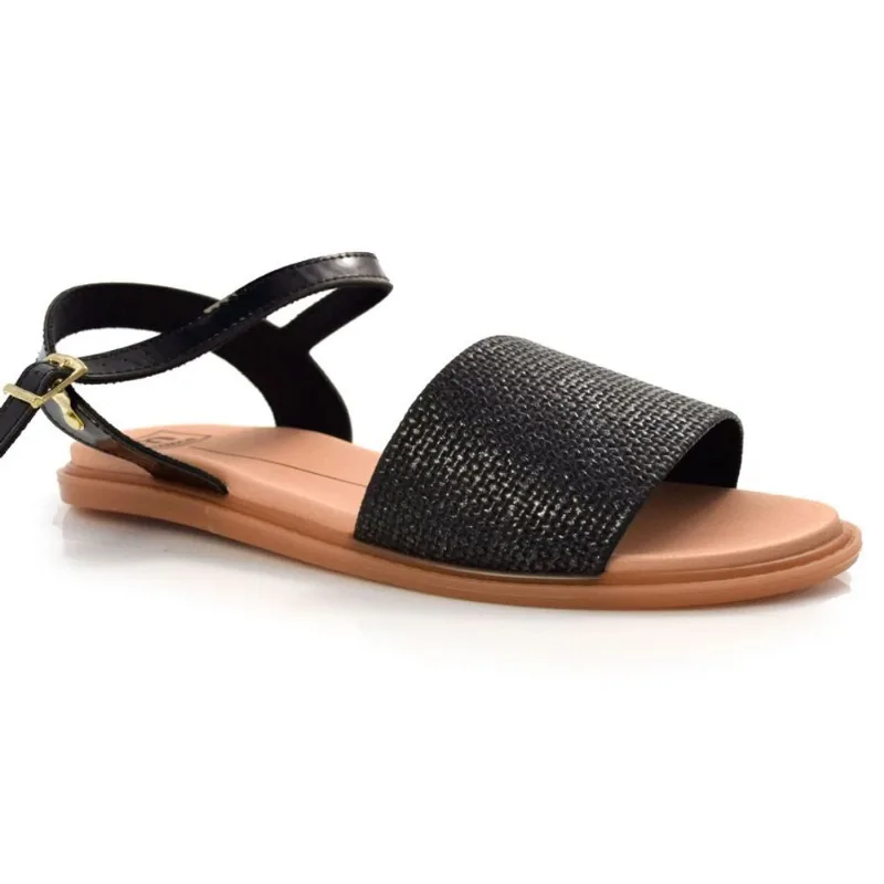 Sandália Flat Feminina Moleca Preto 5450100-23354 36