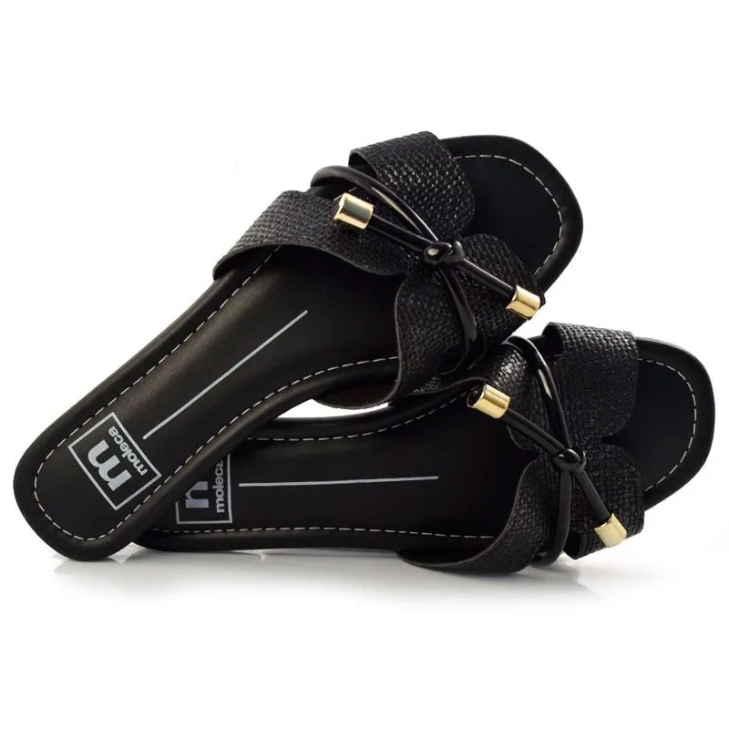 Tamanco Rasteira Feminino Moleca Preto 5435416-23471 40