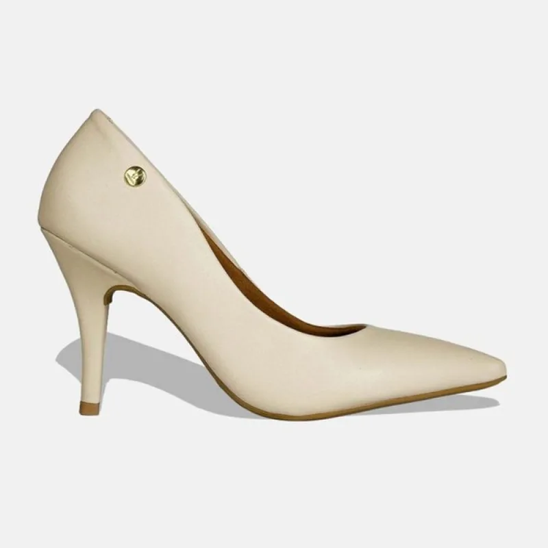 Sapato Scarpin Vizzano Bico Fino Salto Alto Pelica 1184.1101.7286 35 / Areia