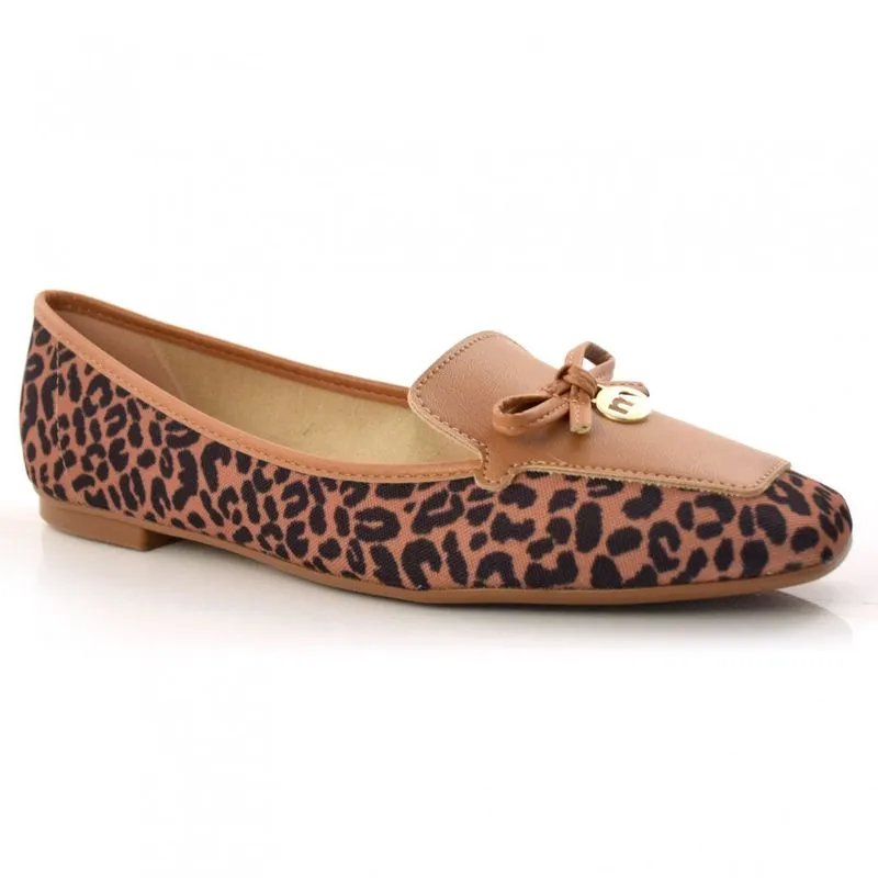 Mocassim Feminino de Animal Print Moleca Marrom 5737203-23843 34