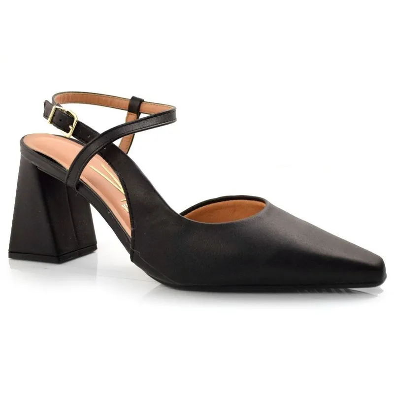 Sapato Channel de Salto Bloco Vizzano Preto 1387102-7286 37
