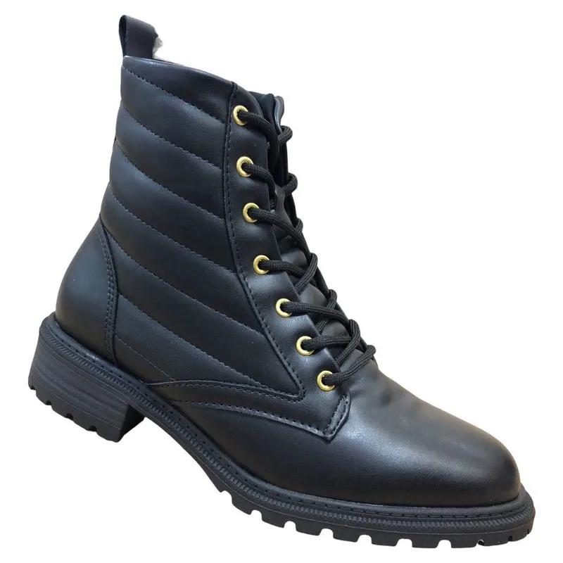 Bota Coturno Modare Cadarço Cano médio Tratorada Salto Baixo Cano Curto Ortopédico Esporão Ultra Conforto Macio