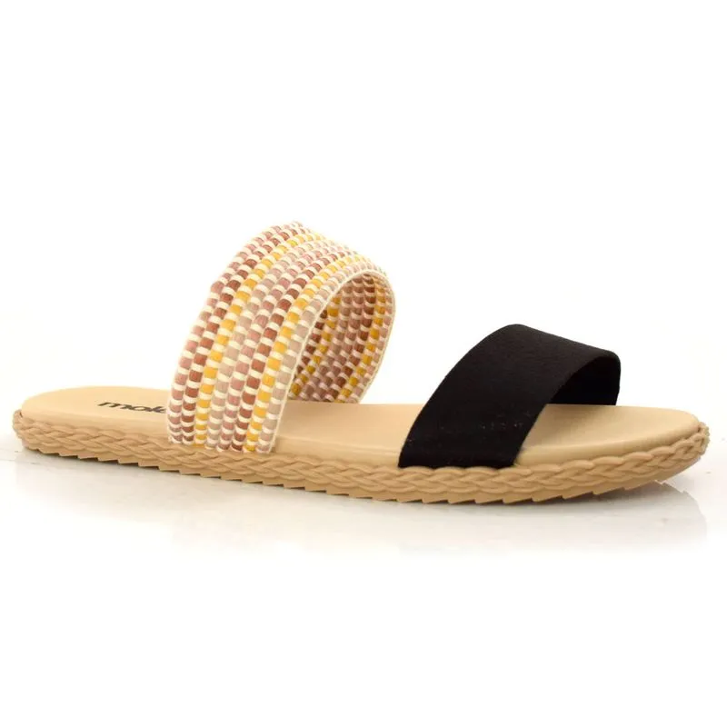 Tamanco Rasteira Feminino Moleca Preto 5452.113.7662 39