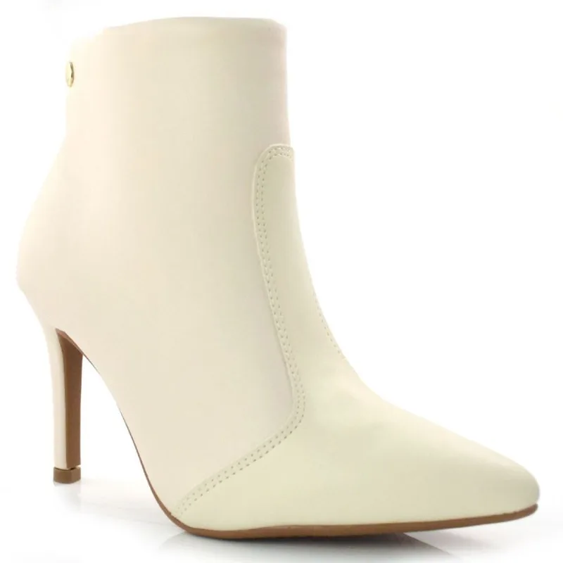 Ankle Boots Feminino Vizzano Creme 3049225-7286 36