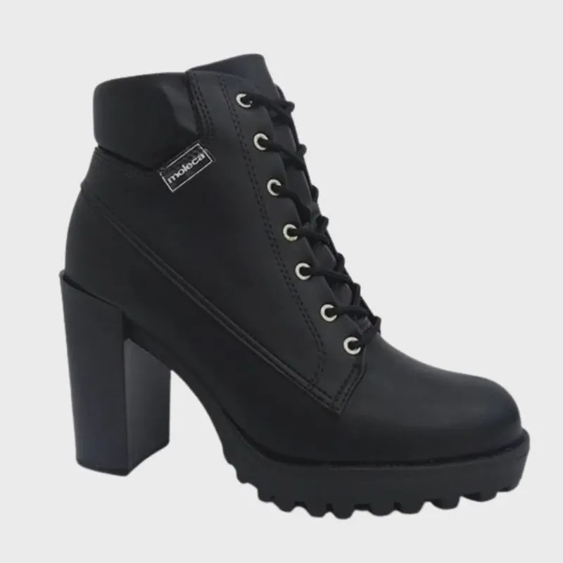 Coturno Moleca Napa Floather Salto Bloco Alto Feminino Preto