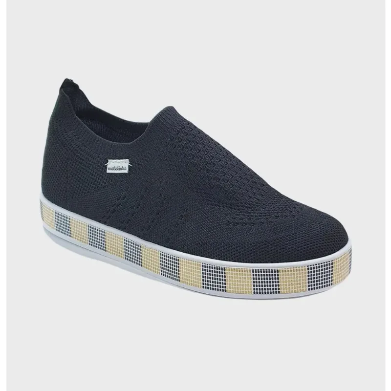 Tênis Knit infantil molekinha 17 ao 25 preto