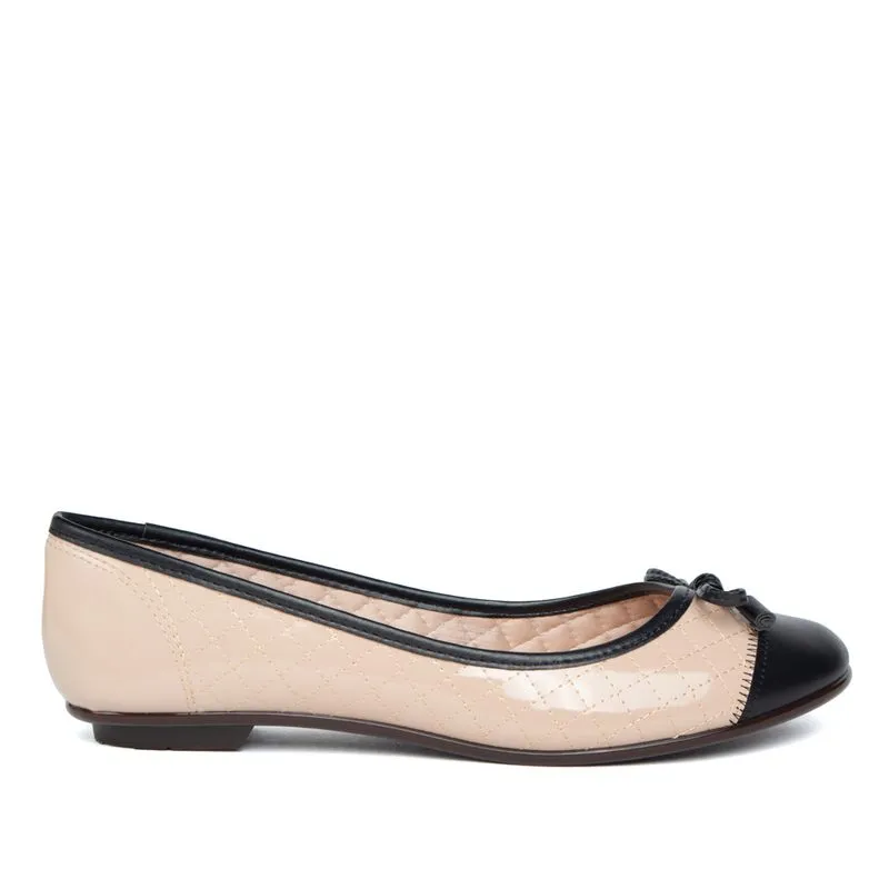 Sapatilha Feminina Moleca Verniz Bege/preta - 36