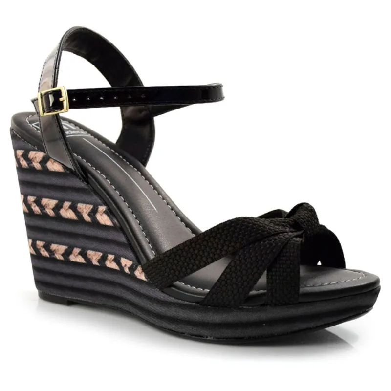 Sandália Anabela Feminina Moleca Preto 5411.1127.18603 37