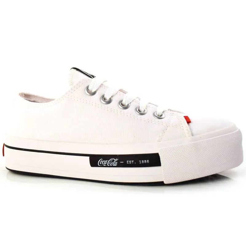Tênis Flatform Feminino Coca Cola Daytona Branco CC2014 35