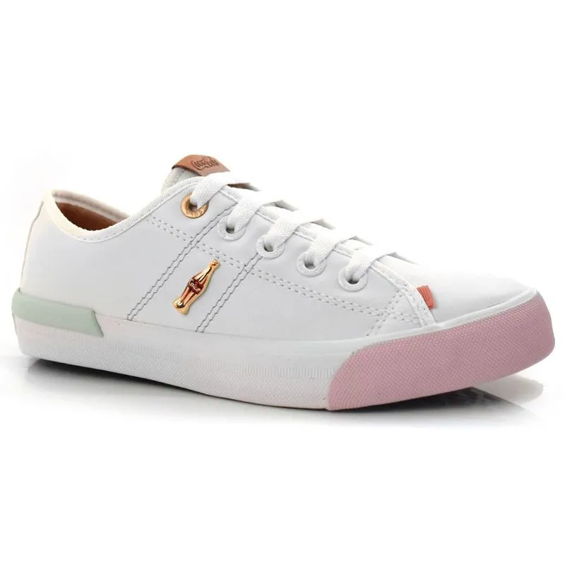 Tênis Casual Feminino Coca Cola Branco CC2077 34