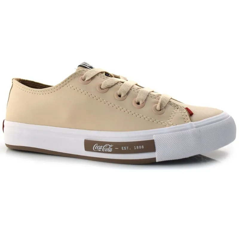 Tênis Casual Feminino Coca Cola Daytona Bege CC2079 34