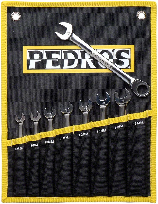 Pedro's Ratcheting Combo Set Wrench 8-Piece Metric Wrench With Pouch