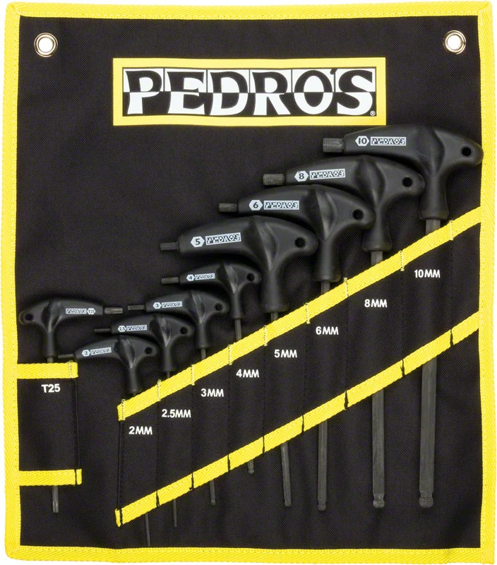 Pedro's Hex Wrenches Pro T/L Wrench Set 9-Piece Metric Wrench Set With Pouch