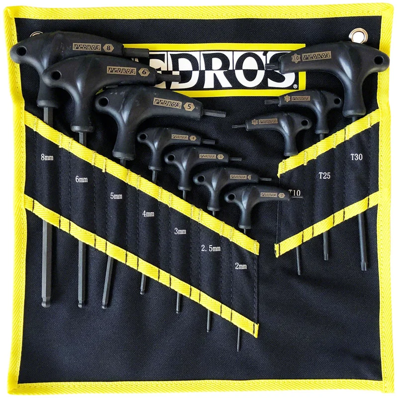 Pedro's Hex Wrenches Pro T/L and Torx Wrench Set 10-Piece and Torx Wrench Set With Pouch