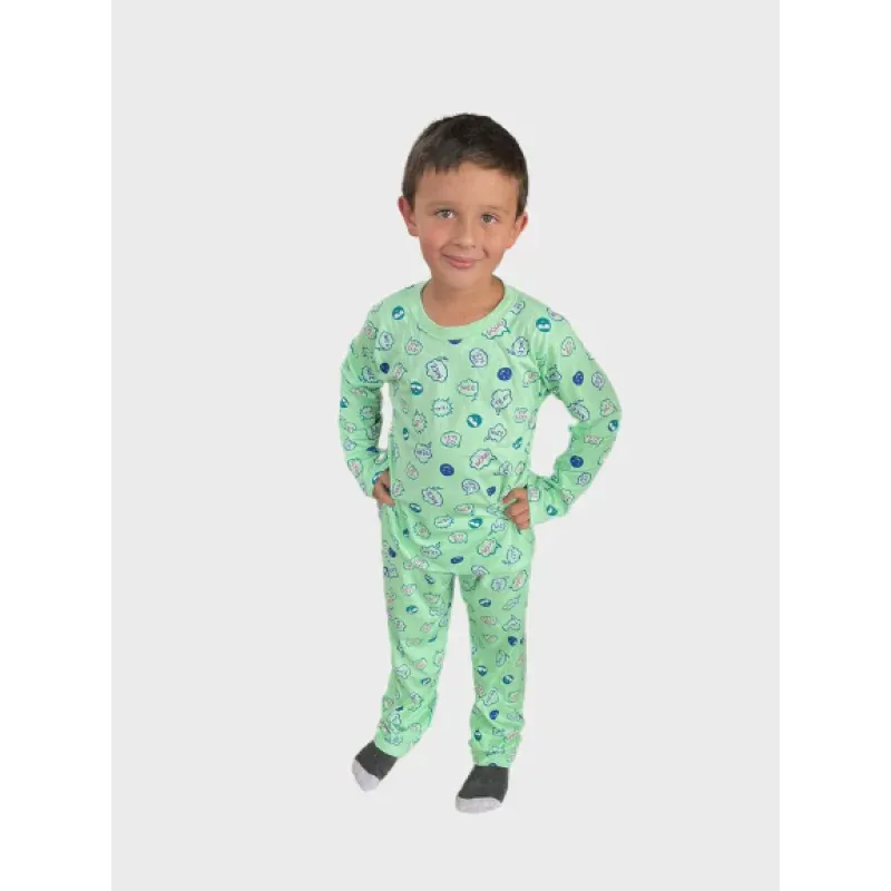 Pijama masculino infantil inverno malha algodão malwee longo