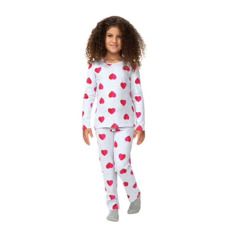 Pijama Estamapado Malwee Kids Infantil Menina Meia estação 4/8 - 1000091681-CINZA-4