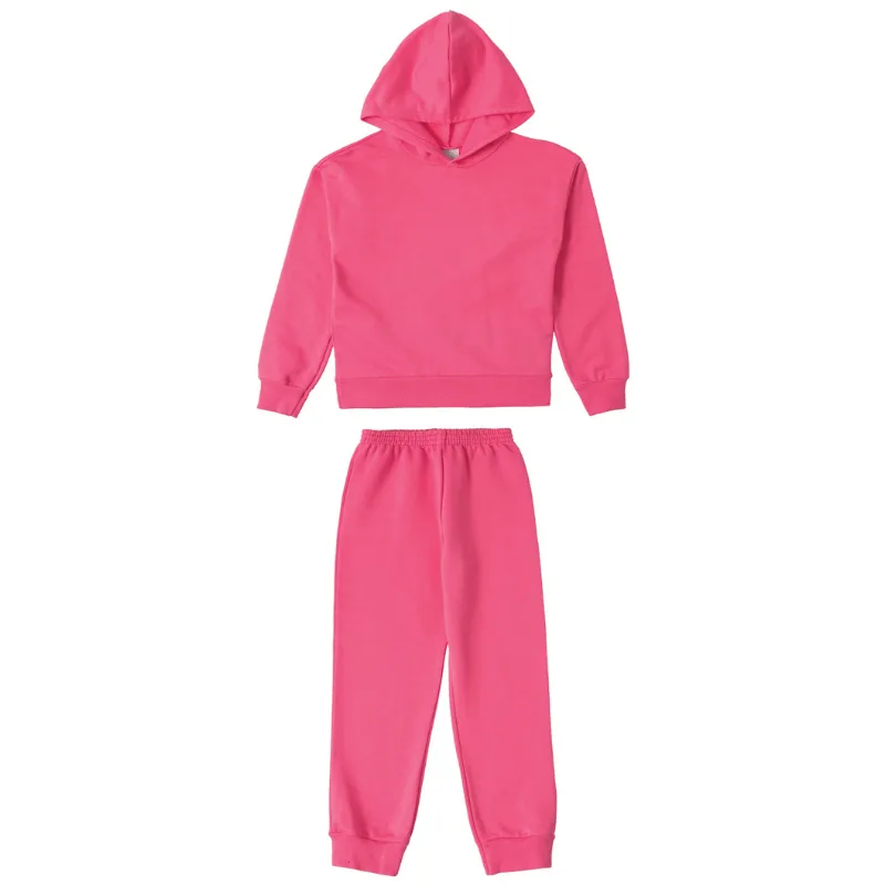 Conjunto Malwee Teen Juvenil Unissex Moletom Flanelado Básico 10/18 - 1000091818-ROSA.MEDIO-10