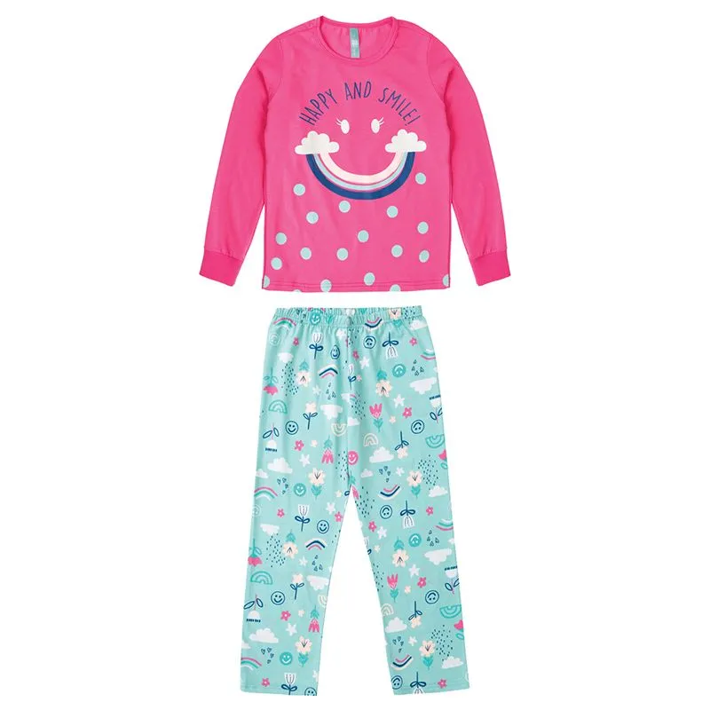 Pijama Malwee Kids Juvenil Menina Meia Estação com Estampa Sortida Brilha no Escuro 10/16 - 1000091690-ROSA ESC-14
