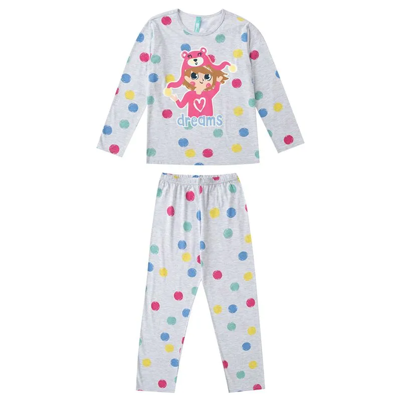 Pijama Malwee Juvenil Unissex Com Estampa Diversas 10/16 - 1000091737-CINZA ROSA POA-14