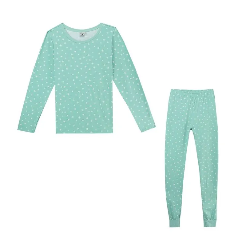 Pijama Manga Longa Feminino Brilha Escuro Malwee