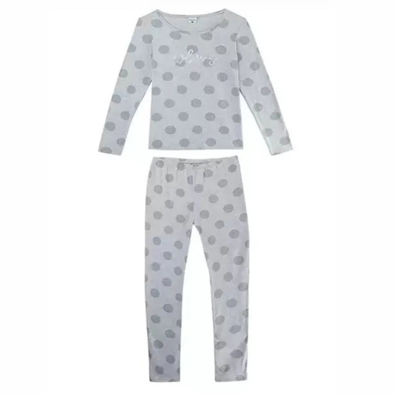 Pijama Conjunto Feminino Algodão Calça Inverno Colors Bolinhas Malwee