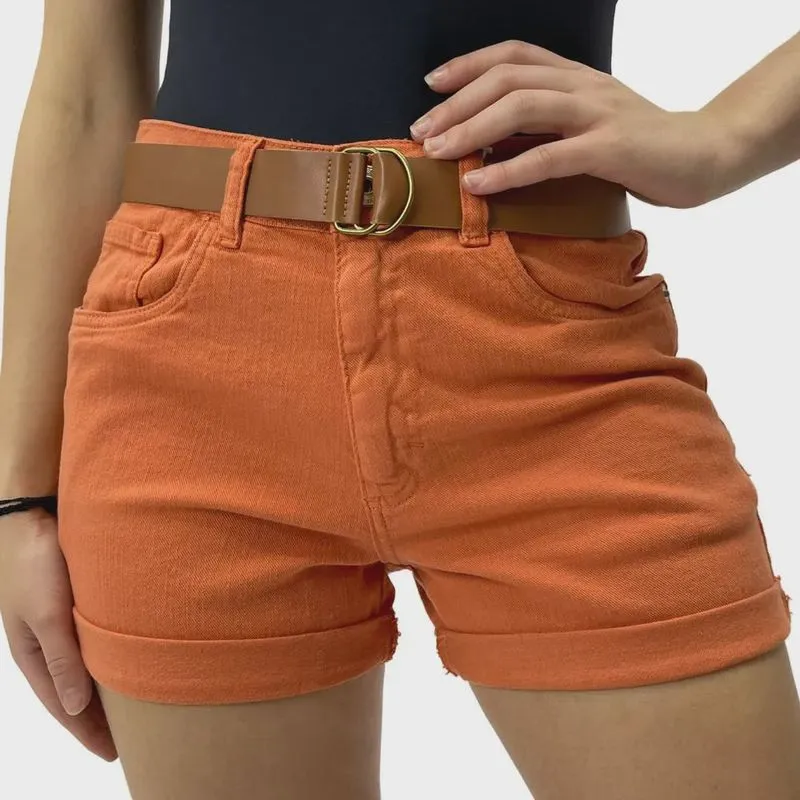 Shorts Malwee Sarja Com bolsos Cinto Pu